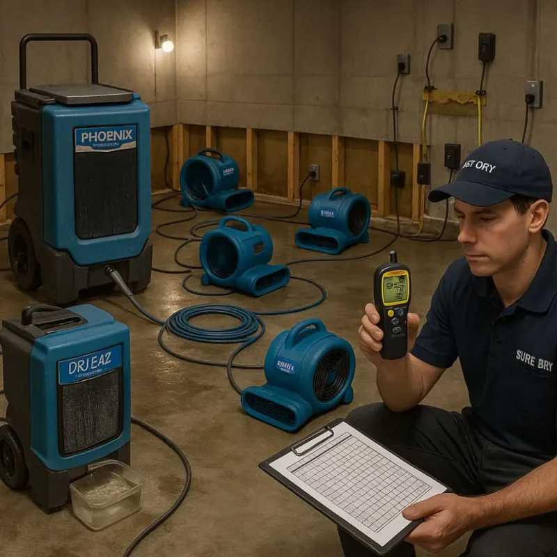 Structural Drying and Dehumidification process in Hopedale, MA